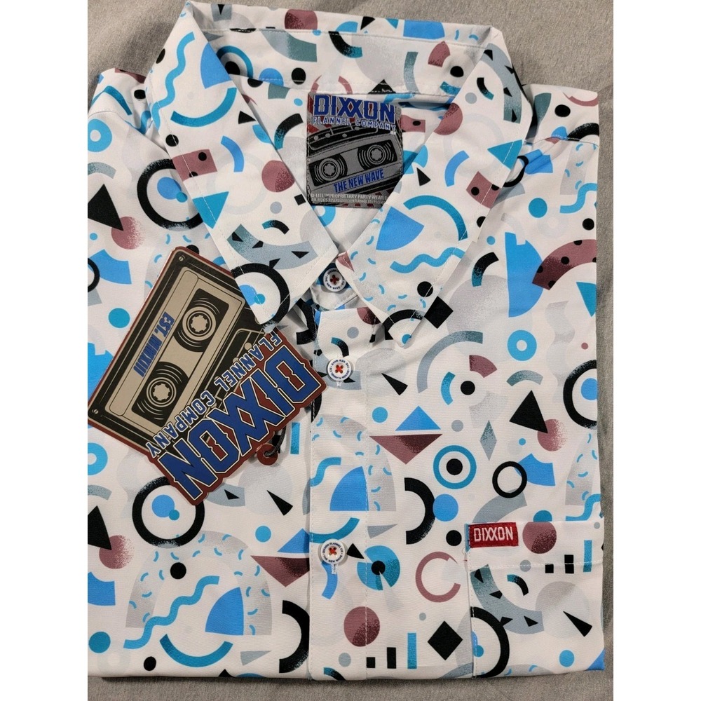 Dixxon‎ The New Wave Shirt Mens 4XL Abstract, Summer Fun Casual S/S Button Up